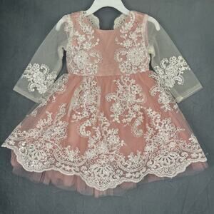Elegant Pink Lace Kids Formal Dress